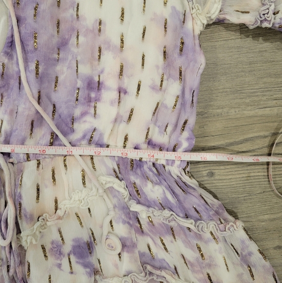 HEMANT & NANDITA Mini Purple Ruffle Dress Size Small - Picture 4 of 11